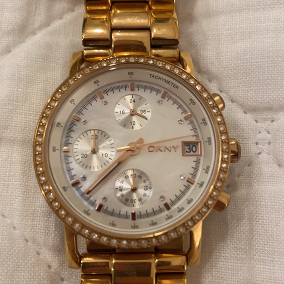 DKNY Gold/Mother of Pearl Watch - Picture 2 of 2